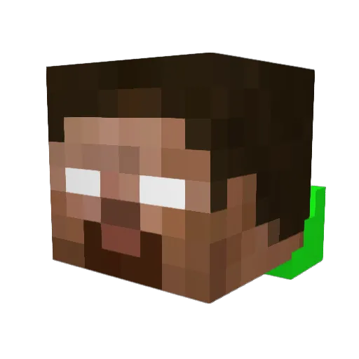 qjeh Minecraft avatar head, 3D render