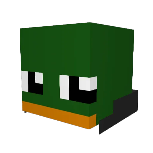 qjjp Minecraft avatar head, 3D render