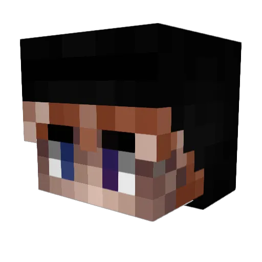 qjudoo Minecraft avatar head, 3D render