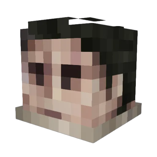 qk0000 Minecraft avatar head, 3D render