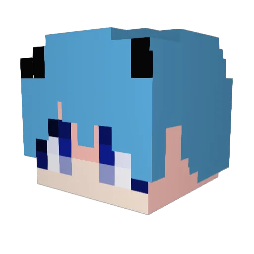 qkansk Minecraft avatar head, 3D render