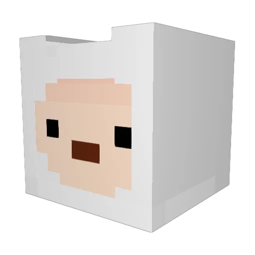 qkaskw Minecraft avatar head, 3D render