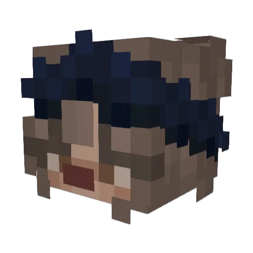 qkasm Minecraft avatar head, 3D render