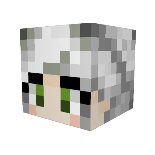 qkq74 Minecraft avatar head, 3D render