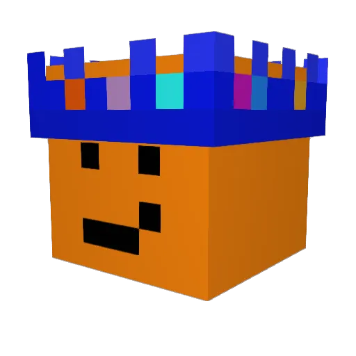 qkqn Minecraft avatar head, 3D render