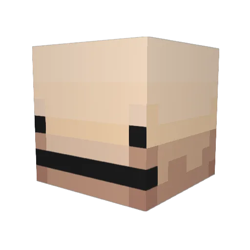 qleb Minecraft avatar head, 3D render