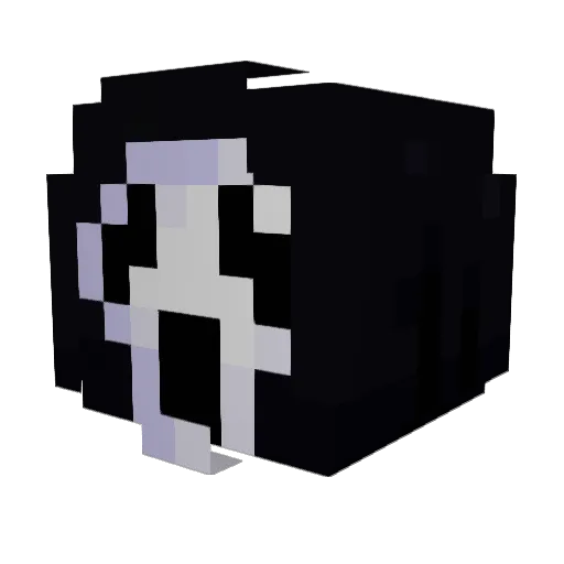 qleft Minecraft avatar head, 3D render