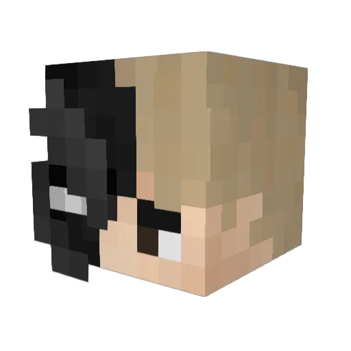 qlnx Minecraft avatar head, 3D render