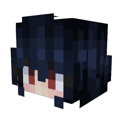 qloie Minecraft avatar head, 3D render