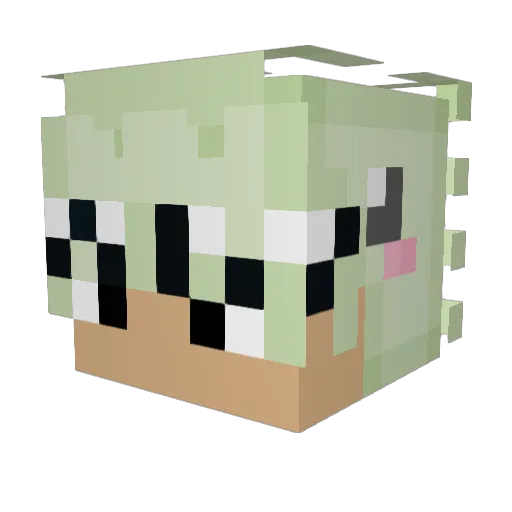 qlovk Minecraft avatar head, 3D render