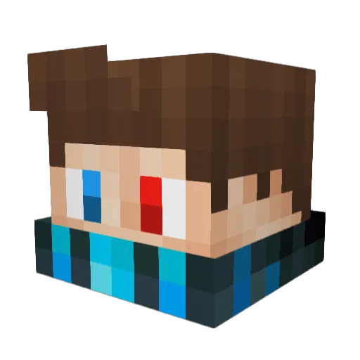 qlows Minecraft avatar head, 3D render