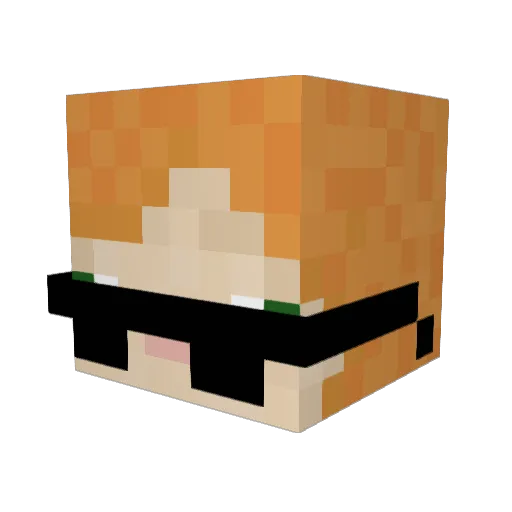 qm8d Minecraft avatar head, 3D render