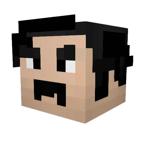 qmannsor Minecraft avatar head, 3D render