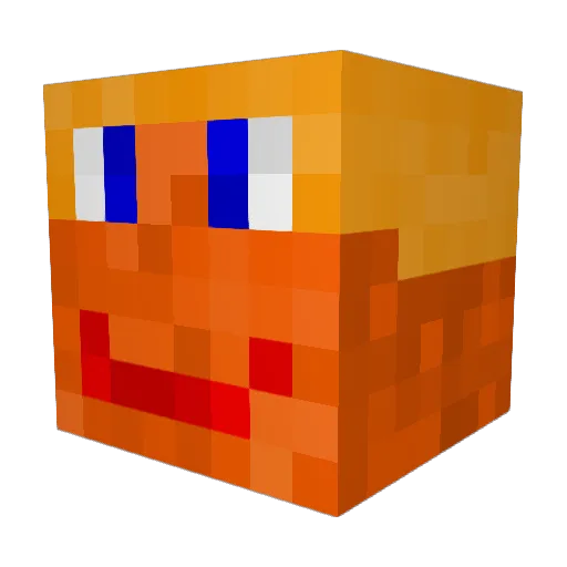 qmlzn Minecraft avatar head, 3D render