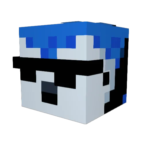 qmpn Minecraft avatar head, 3D render