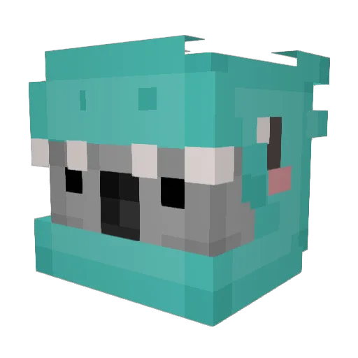 qnidaaa Minecraft avatar head, 3D render