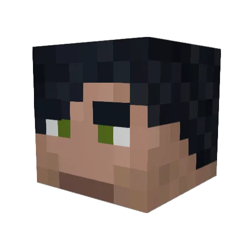 qnxb Minecraft avatar head, 3D render