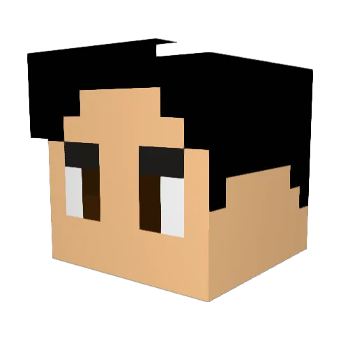qokeweed Minecraft avatar head, 3D render