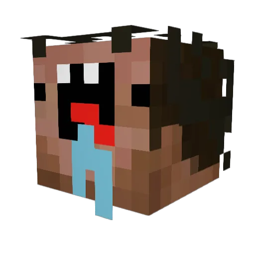 qolyy Minecraft avatar head, 3D render