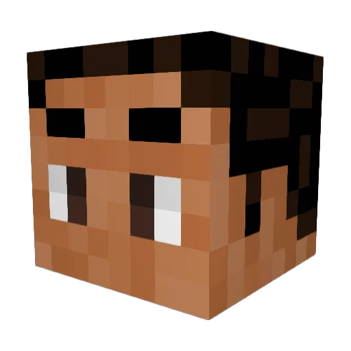 qommie Minecraft avatar head, 3D render