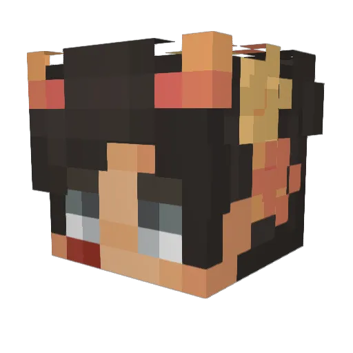 qonnaUK Minecraft avatar head, 3D render
