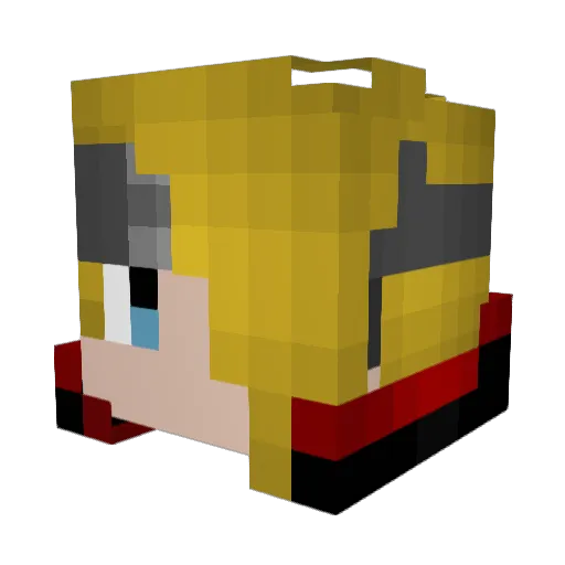 qoo1355 Minecraft avatar head, 3D render