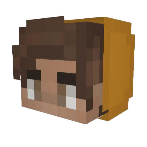 qpRobin Minecraft avatar head, 3D render