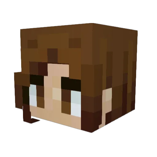 qpcq Minecraft avatar head, 3D render