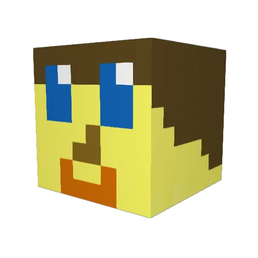 qpxv Minecraft avatar head, 3D render