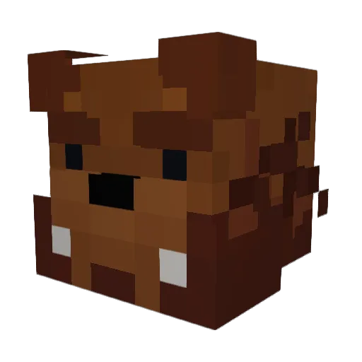 qqbc Minecraft avatar head, 3D render