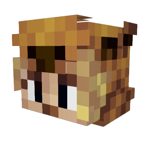 qqjiqi Minecraft avatar head, 3D render