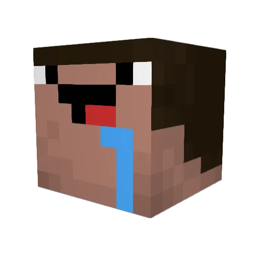 qqllfw Minecraft avatar head, 3D render