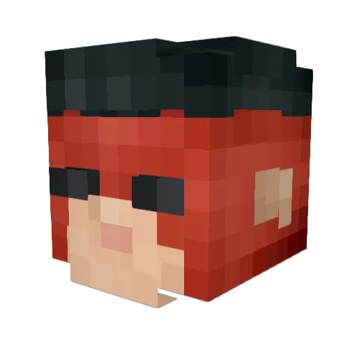 qqqv Minecraft avatar head, 3D render