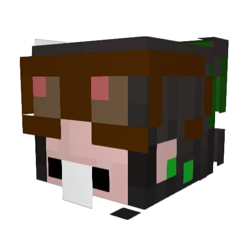 qqze Minecraft avatar head, 3D render