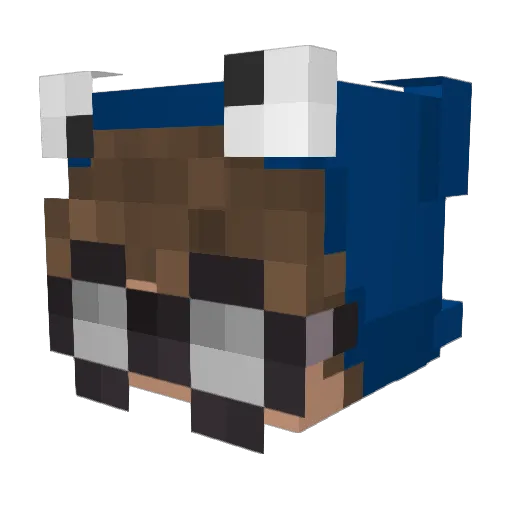 qrisii Minecraft avatar head, 3D render