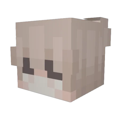 qrld Minecraft avatar head, 3D render