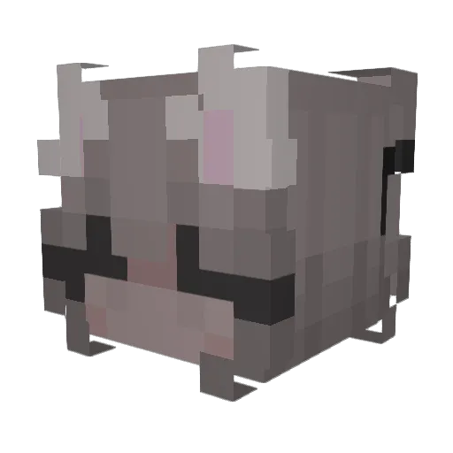 qrstu Minecraft avatar head, 3D render