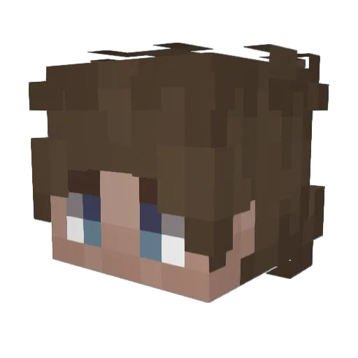 qslow Minecraft avatar head, 3D render