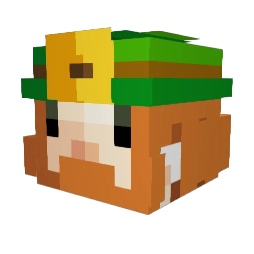 qtclk Minecraft avatar head, 3D render