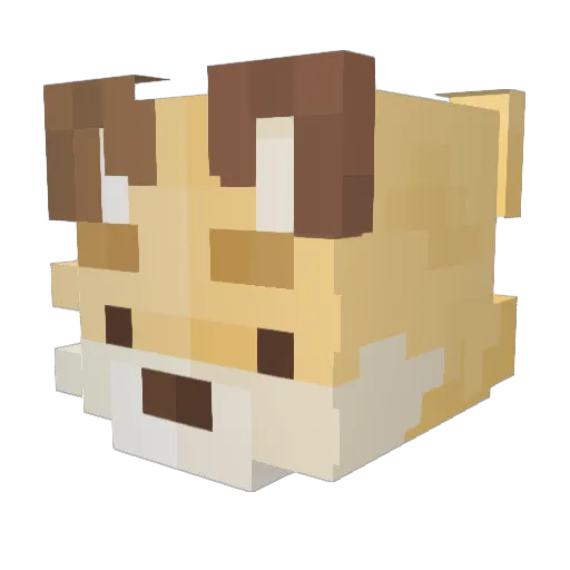 qtlu Minecraft avatar head, 3D render
