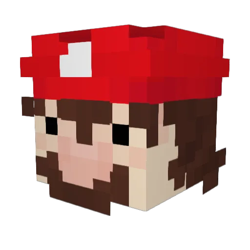 qtomi Minecraft avatar head, 3D render