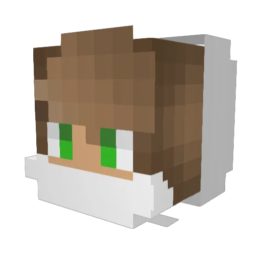 qtomic Minecraft avatar head, 3D render