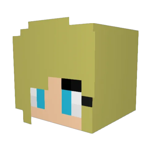 qtpiepinky Minecraft avatar head, 3D render