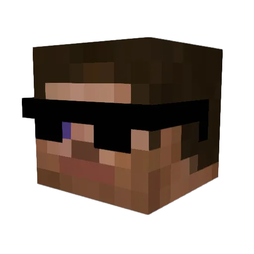 qtvani Minecraft avatar head, 3D render