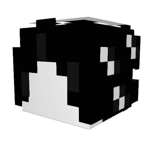 qu1zznL Minecraft avatar head, 3D render