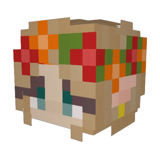quackLaura Minecraft avatar head, 3D render