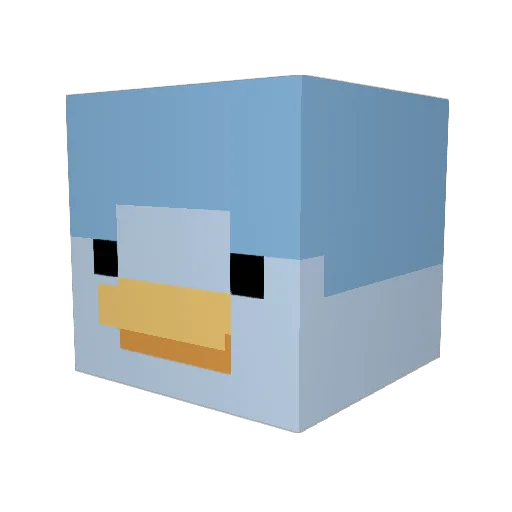 quackedhead Minecraft avatar head, 3D render