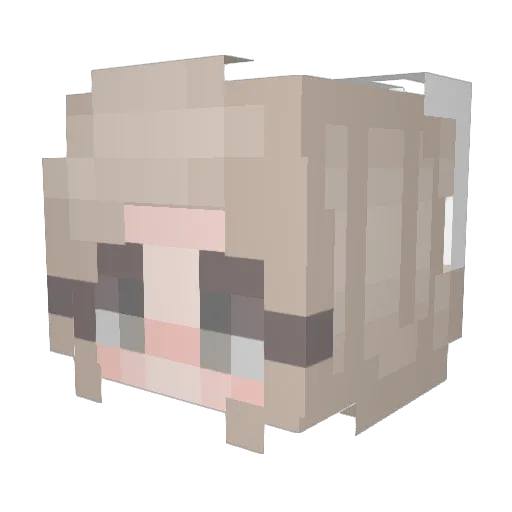 quacsie Minecraft avatar head, 3D render