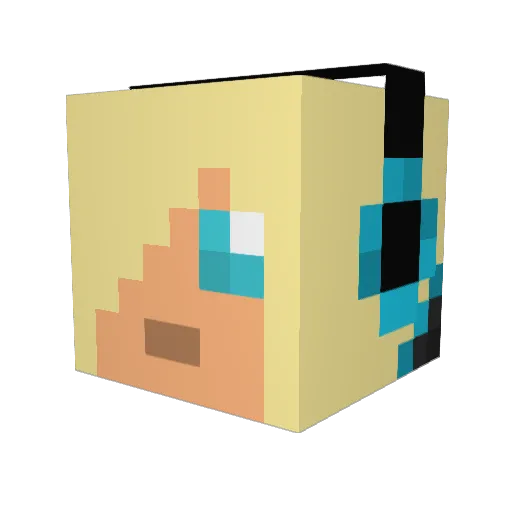 quakelchen Minecraft avatar head, 3D render