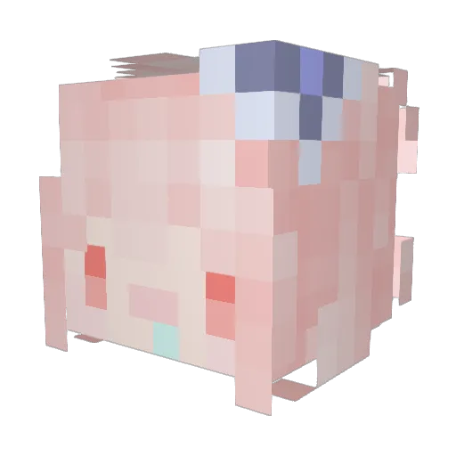 quasoken Minecraft avatar head, 3D render